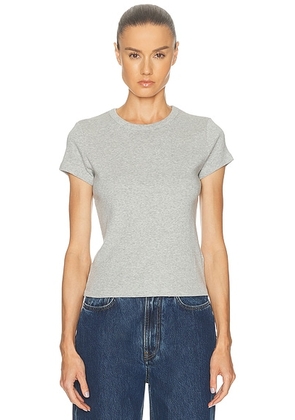 St. Agni Organic Cotton Baby Tee in Grey Marle - Grey. Size L (also in M, S, XS).