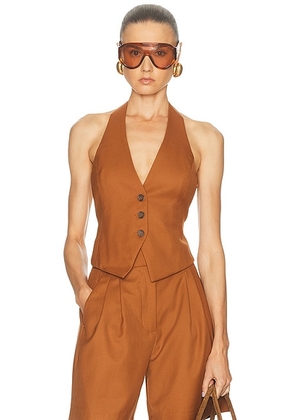 Ronny Kobo Lido Vest in Rust - Rust. Size L (also in M, S, XS).