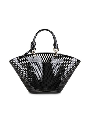 TOM FORD Cut Out Patent Leather Medium Panier Bag in Black - Black. Size all.