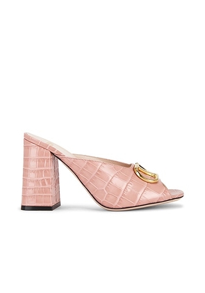 Valentino Garavani V Logo Signature 95 Mule in Rose Tan - Pink. Size 36.5 (also in 37, 37.5, 38, 38.5, 39, 39.5, 40, 41).
