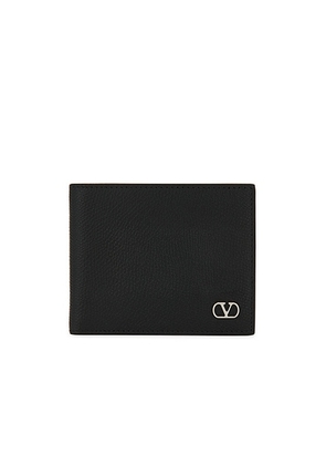 Valentino Garavani Vlogo Signature Billfold Wallet in Nero - Black. Size all.