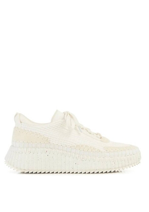 Chloe Nama Mix Material Low-Top Sneakers