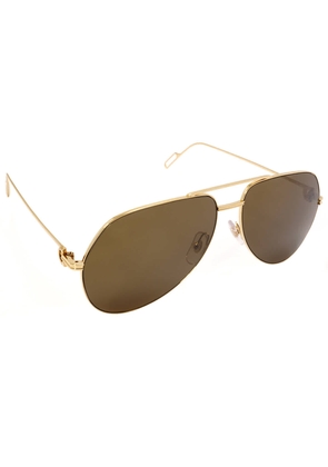Cartier Brown Pilot Unisex Sunglasses CT0110S 012 60
