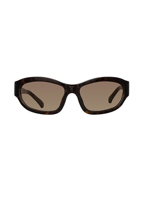 Dries Van Noten Rectangle Sunglasses in Dark T-shell  Silver  Brown Yellow Gradient - Chocolate. Size all.
