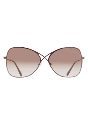 Tom Ford Brown Butterfly Ladies Sunglasses FT0250 48F 63