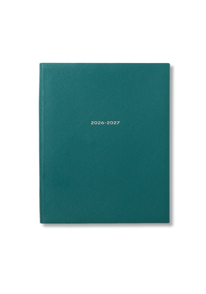 Smythson 2026-2027 Portobello Weekly Vertical Diary In Panama In Petrol