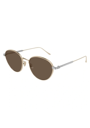 Cartier Brown Round Unisex Sunglasses CT0009S 005 53