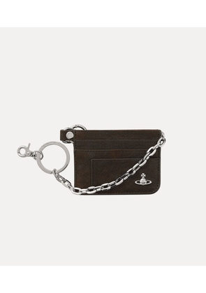 Vivienne Westwood Flat Chain Card Holder Leather Dark-brown One Size Unisex