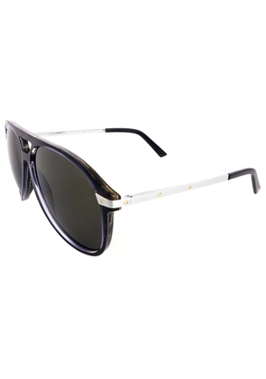 Cartier Santos de Cartier Blue Pilot Mens Sunglasses CT0105S 004 60