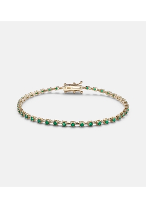 Stone and Strand Emerald Ace 14kt gold tennis bracelet with emeralds