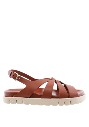 Ferragamo Gancini Ornament Flat Sandals, Size 7