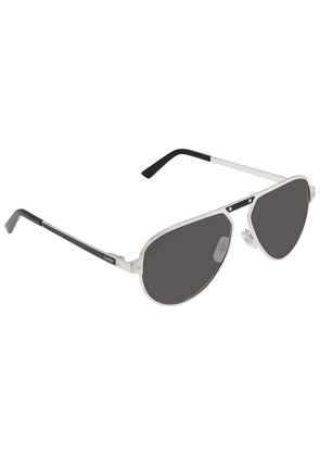 Cartier Santos de Cartier Silver Pilot Mens Sunglasses CT0101S 004 60