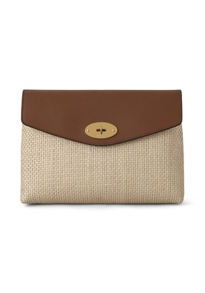 Mulberry Women's Leather Large Darley Cosmetic Pouch Ecru-Bright Oak