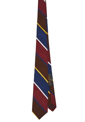 Beams Plus Regimental Preppy Stripe in Brown  Navy  & Burgundy - Burgandy,Navy. Size all.