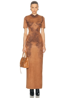 Acne Studios Dueda Faux Suede Dress in Cognac Brown - Cognac. Size 34 (also in 38).