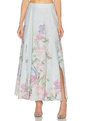 Charo Ruiz Ibiza Ventine Short Skirt in Blue Botanic - Baby Blue. Size L (also in M, S, XS).