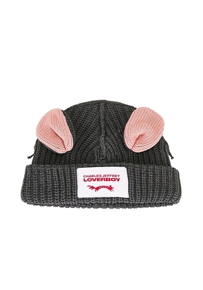 Charles Jeffrey LOVERBOY Chunky Rat Beanie in Grey - Grey. Size all.