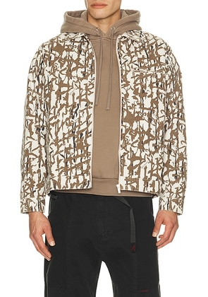 Gramicci Taos Canvas Jacket in Grey Reed - White. Size L (also in M, S, XL/1X).