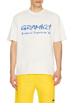 Gramicci Freedom Tee Pigment Dyed in Natural Pigment - White. Size L (also in M, S, XL/1X).
