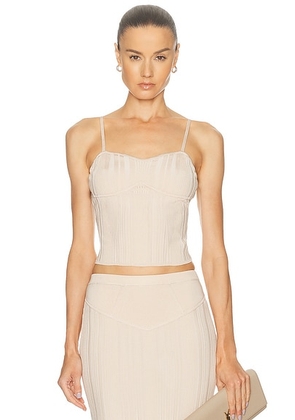Fleur du mal Rib Darted Cami Top in Tahini - Blush. Size L (also in M, S, XS).