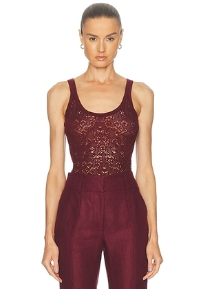 Gabriela Hearst Cyrinne Tank Top in Bordeaux - Burgundy. Size L (also in M, S).