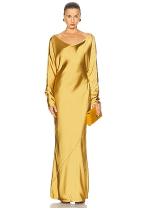 Norma Kamali Dolman Maria Gown in Asparagus - Mustard. Size XS (also in ).