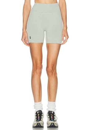 On Studio Knit Shorts in Mineral Heather - Sage. Size L (also in M, S, XS).