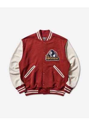 Men s Smoking Girl Patch Stadium Jacket Red