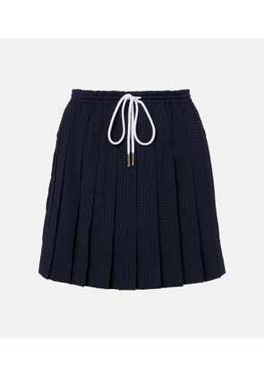 Thom Browne Pleated striped wool miniskirt
