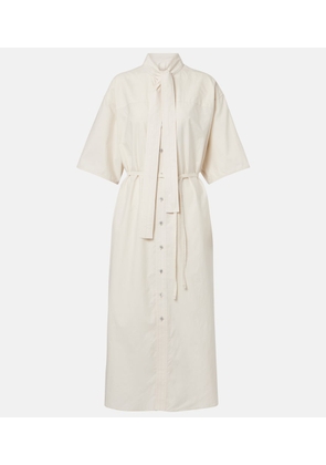 Lemaire Tie-neck cotton and silk shirt dress