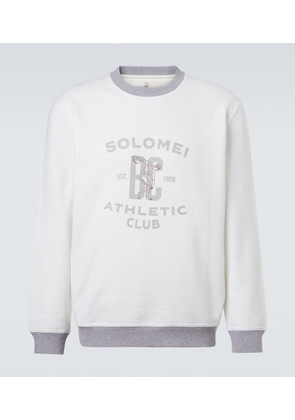 Brunello Cucinelli Printed cotton and linen sweatshirt