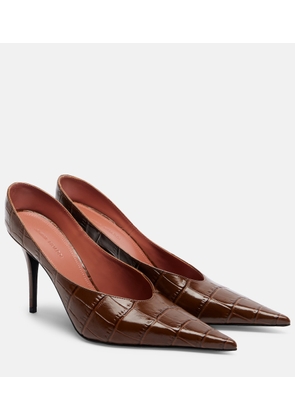 Amina Muaddi Anok croc-effect leather pumps