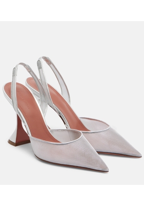 Amina Muaddi Holli mesh slingback pumps