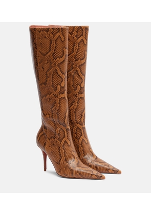 Amina Muaddi Barbara leather knee-high boots