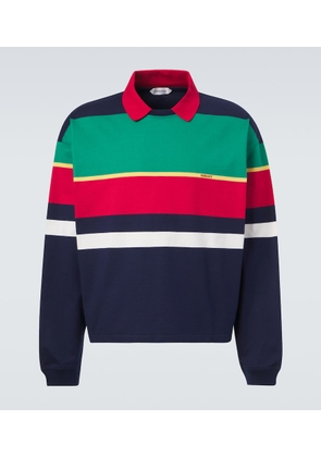 Versace Colorblocked cotton jersey polo sweatshirt