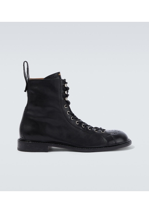 Versace Billy perforated leather combat boots
