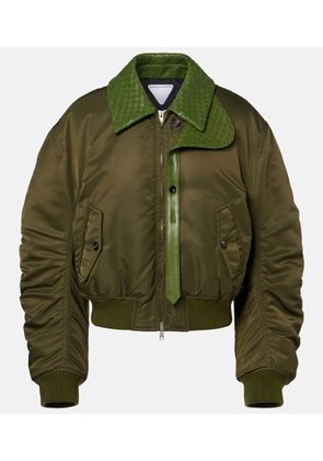 Bottega Veneta Intrecciato leather-trimmed bomber jacket