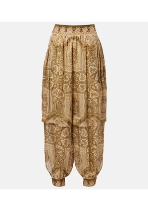 Zimmermann Luna paisley silk satin balloon pants