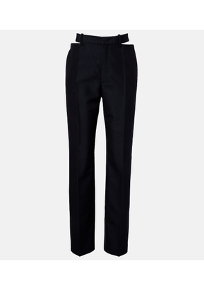 Jil Sander Cutout wool and mohair straight pants