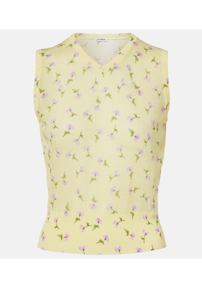 Jil Sander Floral cotton-blend top