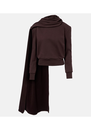Magda Butrym Draped scarf-detail cotton sweatshirt