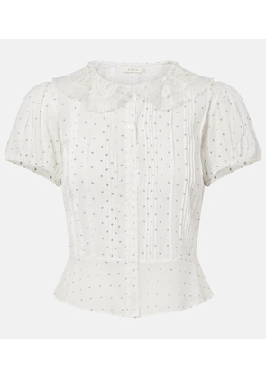 Doen Oleta polka-dot cotton top