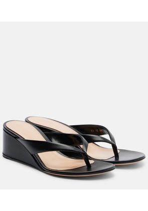 Gianvito Rossi Leather wedge thong sandals