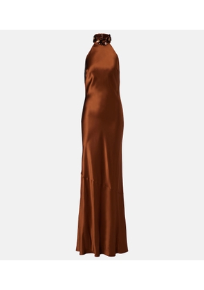 Rebecca Vallance Phoenix embellished silk satin gown