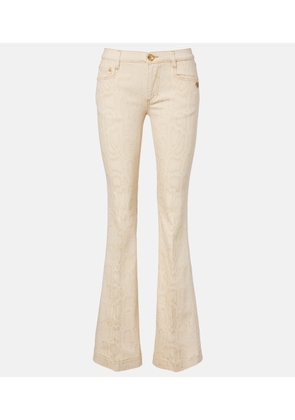 Roberto Cavalli Snake-print flared jeans