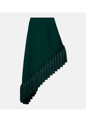 Alaia Asymmetric wool gabardine midi skirt