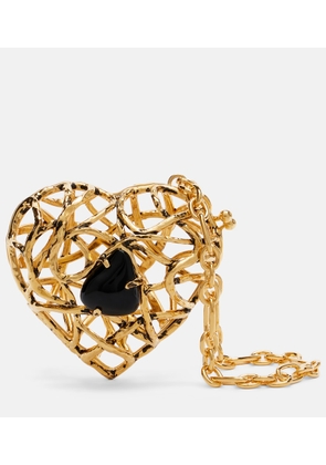 Saint Laurent Heart embellished clutch