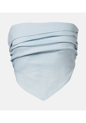 Faithfull Antibes shirred linen crop top
