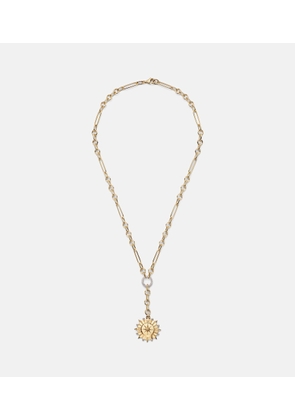 FoundRae Internal Compass Small 18kt gold pendant necklace with diamonds