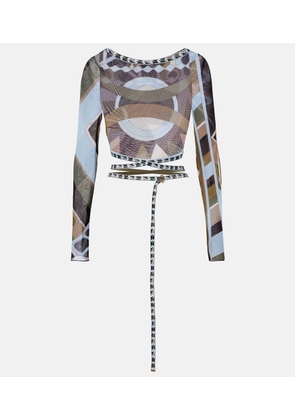 Pucci Vivara tulle crop top